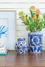 Load image into Gallery viewer, Indra Hamptons Lidded Blue White Jar - Decorative