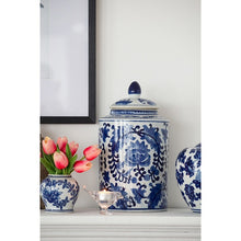 Load image into Gallery viewer, Indra Hamptons Lidded Blue White Jar - Decorative