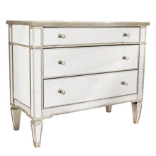 Load image into Gallery viewer, Mirrored 3 Drawer Chest Antique Ribbed - CSHWH