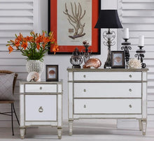 Load image into Gallery viewer, Mirrored 3 Drawer Chest Antique Ribbed - CSHWH