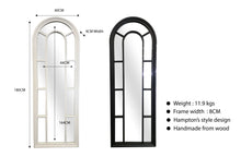 Load image into Gallery viewer, Hamptons Windows Arch Black 60x170 cm Mirror