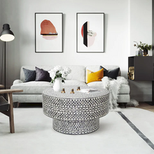 Load image into Gallery viewer, Pearl Round Black and White Coffee Table