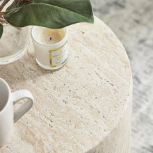 Load image into Gallery viewer, Travertine Round Side Table