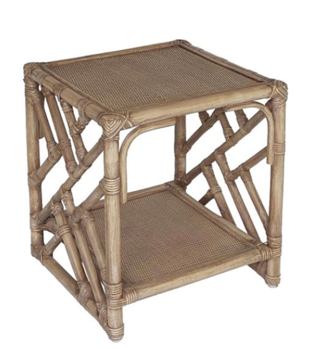 Kathy Natural Rattan 2 Tier Side Table