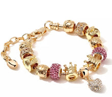Load image into Gallery viewer, Pandora Inspired Bracelet Pink with Fulll Beaded And Charms