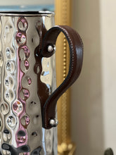 Load image into Gallery viewer, TNK Large Hammered Water Jug with Brown Leather Handle