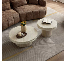 Load image into Gallery viewer, Travertine Nesting Round Coffee Table