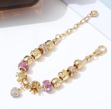Load image into Gallery viewer, Pandora Inspired Bracelet Pink with Fulll Beaded And Charms