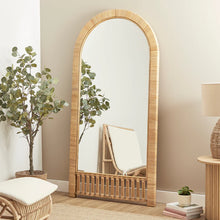 Load image into Gallery viewer, Ariel Woven 180cm Arch Mirror Natural