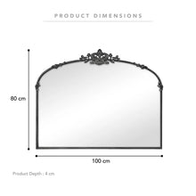 Load image into Gallery viewer, Abbey 100 cm Baroque French Black Wall Mirror - SML