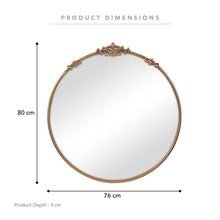 Load image into Gallery viewer, Abbey 80cm French Baroque Round Mirror Gold - SML