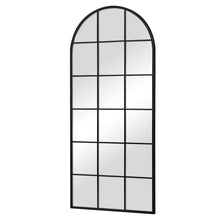 Load image into Gallery viewer, Sophia 180cm Windows Metal Arch Full Length Mirror Black