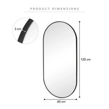 Load image into Gallery viewer, Zoe 120cm Oval Mirror Black