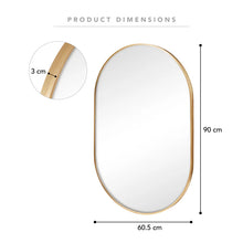 Load image into Gallery viewer, Zoe 90cm Oval Mirror Gold