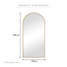 Load image into Gallery viewer, Oakleigh 200cm Arch Solid Oak Full Length Mirror Natural