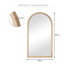 Load image into Gallery viewer, Oakleigh 80cm Solid Oak Arch Mirror Natural