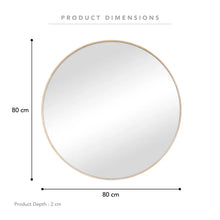 Load image into Gallery viewer, Oakleigh 80cm Round Solid Oak Mirror Natural - SML