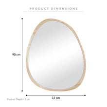 Load image into Gallery viewer, Oakleigh 72cm Organic Pebble Solid Oak Mirror Natural - SML