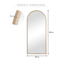 Load image into Gallery viewer, Oakleigh 180cm Arch Solid Oak Full Length Mirror Natural