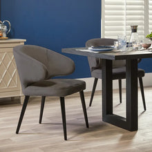Load image into Gallery viewer, Harlow Black Dining Chair - Grey Velvet