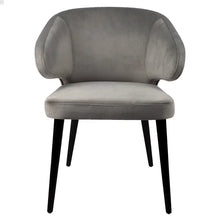 Load image into Gallery viewer, Harlow Black Dining Chair - Grey Velvet
