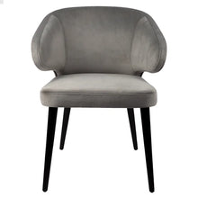 Load image into Gallery viewer, Harlow Black Dining Chair - Grey Velvet