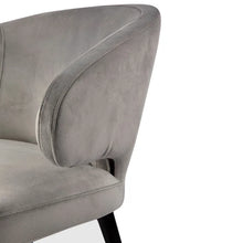 Load image into Gallery viewer, Harlow Black Dining Chair - Grey Velvet
