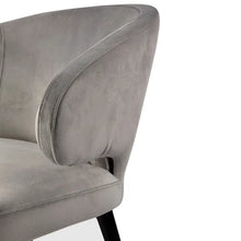 Load image into Gallery viewer, Harlow Black Dining Chair - Grey Velvet