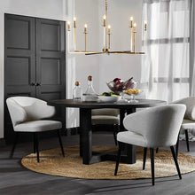 Load image into Gallery viewer, Harlow Black Dining Chair - Natural Linen