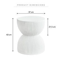 Load image into Gallery viewer, White Ribbed Side Table