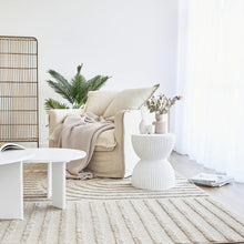 Load image into Gallery viewer, White Ribbed Side Table