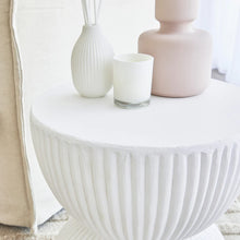 Load image into Gallery viewer, White Ribbed Side Table