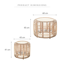 Load image into Gallery viewer, Kelly Set of 2 Rattan Round Coffee Tables