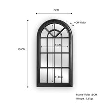 Load image into Gallery viewer, Hampton&#39;s Arched Window Style Mirror Black 70x130 cm - SML

