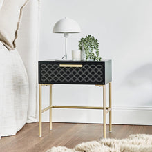 Load image into Gallery viewer, Contemporary Black Gold Bed Side Table