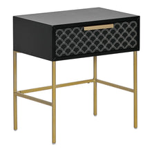 Load image into Gallery viewer, Contemporary Black Gold Bed Side Table