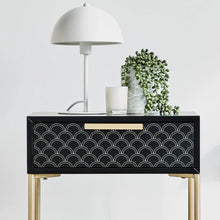 Load image into Gallery viewer, Contemporary Black Gold Bed Side Table