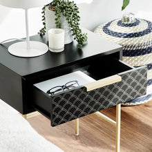 Load image into Gallery viewer, Contemporary Black Gold Bed Side Table