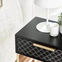 Load image into Gallery viewer, Contemporary Black Gold Bed Side Table
