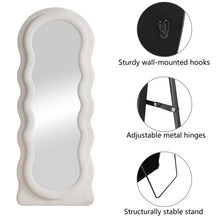Load image into Gallery viewer, Wave White Velvet Full Length Free Standing Mirror
