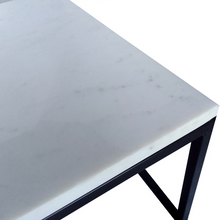 Load image into Gallery viewer, Marble Top Black Legs Large Coffee Table 120 cm