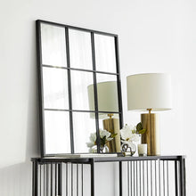 Load image into Gallery viewer, Rectangle Window Iron Frame Mirror 70 cm Black - SML
