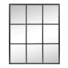 Load image into Gallery viewer, Rectangle Window Iron Frame Mirror 70 cm Black - SML