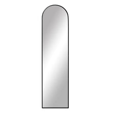 Load image into Gallery viewer, Arched Leaning Wall Slim Metal Mirror Black