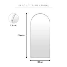 Load image into Gallery viewer, Arch White Modern Full Length Metal Mirror 80x180 cm