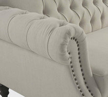 Load image into Gallery viewer, Vaucluse 3 Seat Hamptons Buttoned Sofa Beige Linen Blend