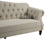 Load image into Gallery viewer, Vaucluse 3 Seat Hamptons Buttoned Sofa Beige Linen Blend