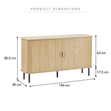Load image into Gallery viewer, RIBBED SLIDING DOOR 140 CM BUFFET NATURAL - CSHWH