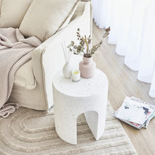 Load image into Gallery viewer, Denada White Terazo Side Table