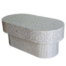 Load image into Gallery viewer, Samantha Ovale Grey Pearl White Coffee Table